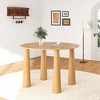 PexFix 45" Round Dining Table Kitchen Table for 4 with Arc-Shaped Edge Top and 4 Tapered Legs for Living Room Dining Room Coffee Office Sturdy Natural - 3 of 4