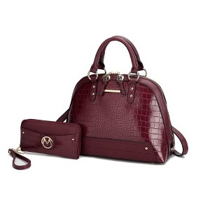 MKF Collection Nora Luxury Croco-Embossed Satchel Bag and Wallet Set by Mia K - 1 of 4