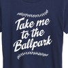 Women's - Instant Message - Take Me To The Ballpark Short Sleeve Graphic T-Shirt - 2 of 4