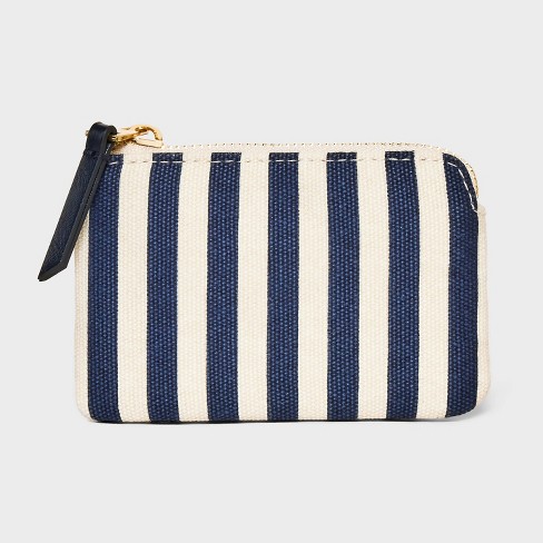 Small Card Case Pouch Universal Thread Navy Striped Target