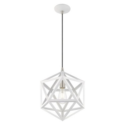 White Geometric Metal Mini Pendant Light