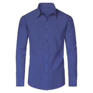 Galaxy By Harvic Men's Slim Fit  Long  Sleeve Stretch Printed Dress Shirts - 1 of 4