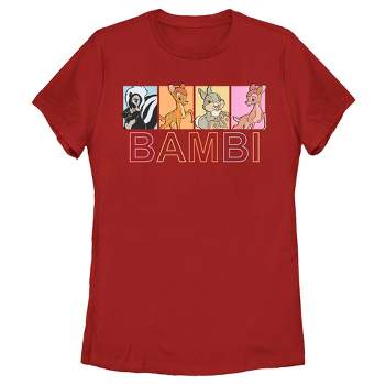 Women's Bambi Faline, Thumper & Flower Character Boxes T-Shirt