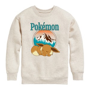 Boys' - Pokémon - Eevee Retro Ski -Youth Crew Fleece Sweatshirt Graphic Long Sleeve Fleece Sweatshirt - 1 of 4