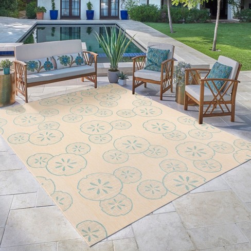 Disney Mickey Mouse Sand Dollar Coastal Casual Flatweave Indoor Outdoor Area Rug - image 1 of 4