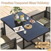 Tangkula 3 Pieces Patio Dining Set Outdoor Space-Saving PE Wicker Bistro Set with Cushions Patio Tempered Glass Top Table and Chairs Set - 4 of 4