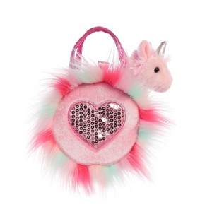 Aurora Small Sparkle Heart Pink Llamacorn Fancy Pals Fashionable Stuffed Animal 5.5" - 1 of 4