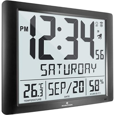 Marathon Super Jumbo Atomic Sleek & Stylish Wall Clock With Full Date ...