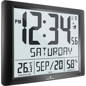 Marathon Super Jumbo Atomic Sleek & Stylish Wall Clock With Full Date display and 7 Time Zones - 1 of 4