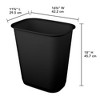 Sterilite 9 Gallon Rectangular Wastebasket Easy to Clean Open Top Durable Home Kitchen Trash Bin, Fits 13 Gallon Liner, 12 Pack, Black - image 3 of 4