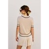 Women's Contrast Trim Knit Short Sleeve Top - DRESS FORUM - 2 of 4