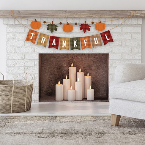 Briarwood Lane Thankful Fall Burlap String Banner Thanksgiving Le