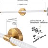 POWLIG 30.31-in 1-Light Gold Modern Dimmable Wall Sconce Strip Mirror Headlights Dresser Light Bar - 3 of 4