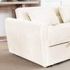 MAYEERTY 64.9" 3-in-1 Foldable Velvet Sofa Bed with Adjustable Back & Storage Bag (Beige) - 3 of 4