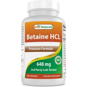 Best Naturals Betaine HCl 648 mg 250 Capsules - 1 of 4