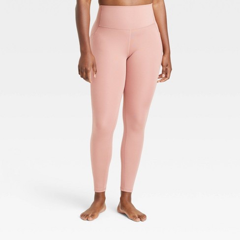 Women's Brushed Sculpt Curvy High-Rise Pocketed Leggings - All In Motion™  Clay Pink XXL