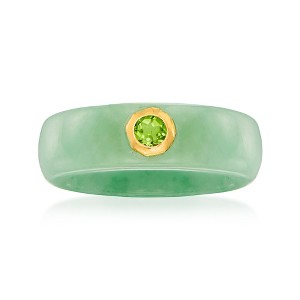 Ross-Simons Jade and .30 Carat Peridot Ring With 14kt Yellow Gold - 1 of 4