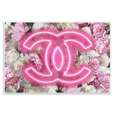 Stupell Industries Pink Neon Glam Flowers, 10" x 15"