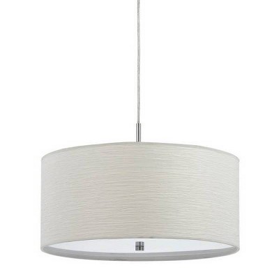 (18" x 18") 3 Light Nianda Drum Pendant Off White - Cal Lighting