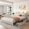 NicBex Full/Queen Upholstered Bed Frame with 4 Drawers,Platform Bed Frame with Storage Headboard,Charging Station,No Box Spring Needed,Noise Free - 2 of 4