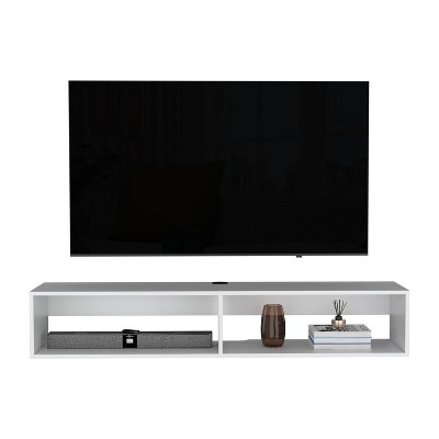 Vynxaria Floating TV Stand Moore, Living Room, White, H 9.2" x D 8.8" x W 28.6"