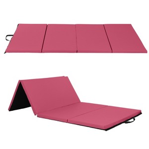 FDW Yoga Arts Mat Gymnastics Mat Wrestling Mat Tumbling Mat Gym Mat Folding Gymnastic Mat Thick PU Leather Exercise Mat for Tumbling Stretching - 1 of 4
