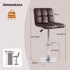 Costway Set of 4 PU Leather Bar Stool Swivel Bar Chair w/ Adjustable Height - 3 of 4