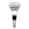 Slickblue Clear Cubic Zirconia Polished Stainless Steel Ring - Oblong Halo Engagement Ring for Women, Size 5-10 - 3 of 4