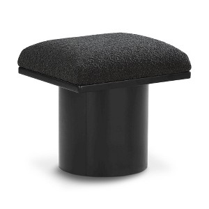 Meridian Furniture,Pavilion Black Boucle Fabric Bench/Stool - 1 of 4