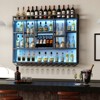 Bekrvio 4-Tier Wall Mounted Wine Rack with LED Lights, 59 inch Industrial Metal Floating Shelves for Kitchen, Bar, Dining Room & Wine Cellar - 3 of 4