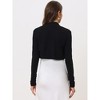 Allegra K Women's Elegant Bolero Ruched Long Sleeve Open Front Cropped Shrug - 4 of 4