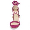 Allegra K Women's Solid Open Toe Lace Up Stiletto Sandals - 3 of 4