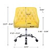 Velvet Desk Chair, Swivel Home Office Chair with Wheels and Gold Metal Base – The Pop Home - 3 of 4