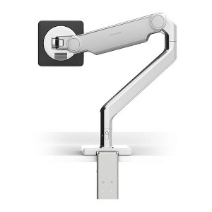 Humanscale M2.1 Single Monitor Clamp Mount, Polished Aluminum With White Trim - 1 of 4
