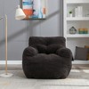 LIVAREEmlen Soft Fabric Tufted Foam Sofa, Bean Bag Chair, Dark Gray - 3 of 4