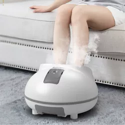 Costway Steam Foot Spa Bath Massager Foot Sauna Care w/Heating Timer Electric Rollers  Gray