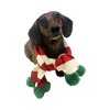 Midlee Christmas Striped Dog Scarf- Red/White & Green Pom Pom - 3 of 4