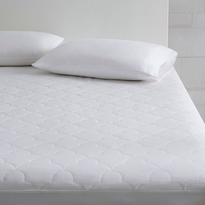 All Natural White Cotton Quilted Queen Mattress Pad