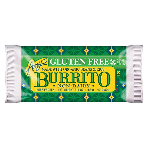Amy S Gluten And Dairy Free Bean Rice Frozen Burrito 5 5oz Target