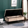 48 Inch Storage Bench Bedside Linen Upholstered Storage Bench with Button Tufted Wooden JOY Ottoman for Bedroom and Living Room - 2 of 4