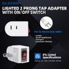 ELEGRP 15 Amp 125-Volt 3 Prong Grounded Single Outlet Adapter Plug with Red Indicator On/Off Switch, White( 4-Pack) - 3 of 4