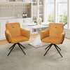 PAGED Accent Chair Set of 2, Swivel Accent Chair with Metal Base, Upholstered Arm Chair for Living Room, Beige - 2 of 4