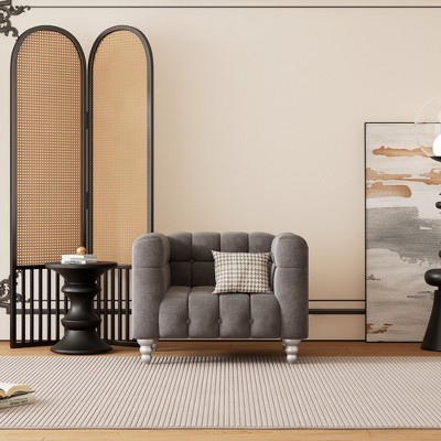 Modern Upgraded Sofa Dutch Fluff Soft Upholstered Couch with Solid Wood Legs,Buttoned Tufted Backrest