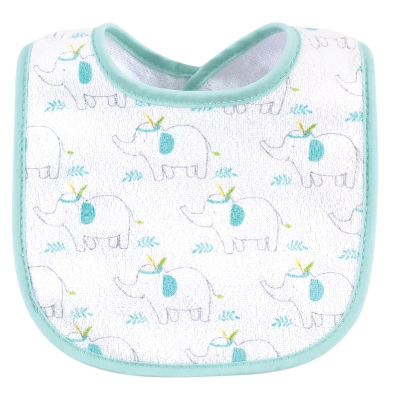 Luvable Friends Baby Cotton Terry Bibs 10pk, Neutral Elephant Stars, One Size, 6 of 7
