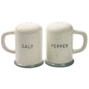 Transpac Spring Camping Mugs Dolomite Salt and Pepper Shakers Collectables White 3.75 in. Set of 2 - 1 of 4