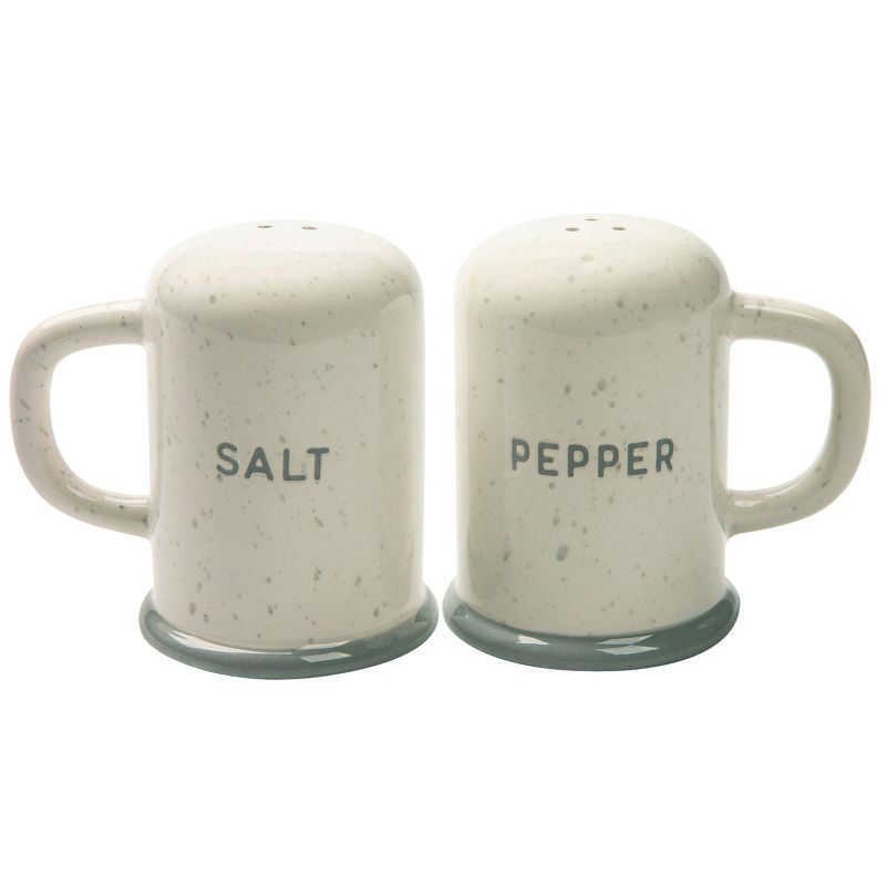 Transpac Spring Camping Mugs Dolomite Salt and Pepper Shakers Collectables White 3.75 in. Set of 2, 1 of 6