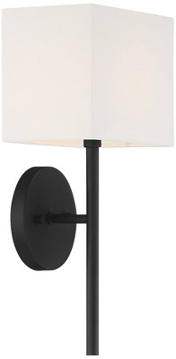 Modern Black Metal Wall Sconces with Linen Shades