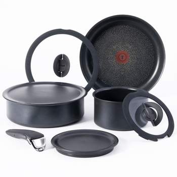 T-Fal 8pc Ingenio Nonstick Cookware Set Black