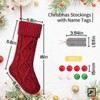 Aoibox 4 Pack 18 Inch Large Knit Christmas Stockings Burgundy Red and White Soft Acrylic Holiday Decor for Fireplace or Mantel - 2 of 4