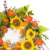 Melrose Mixed Sunflower Floral Wreath 22"D - 4 of 4